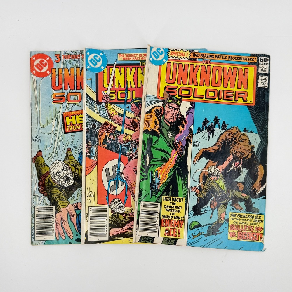 DC The Unknown Soldier #251 #259 #264 Newsstand Bronze Age War Comics Lot of 3